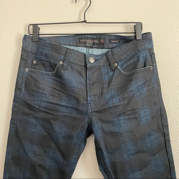 Lip Service Needle Plaid Jeans Size 32 - Picture 3 of 9